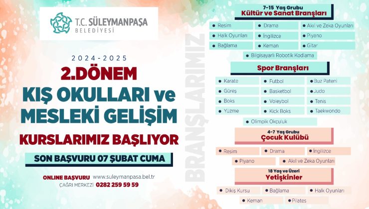 Kış Okulları İkinci Dönem Kayıtları Başladı
